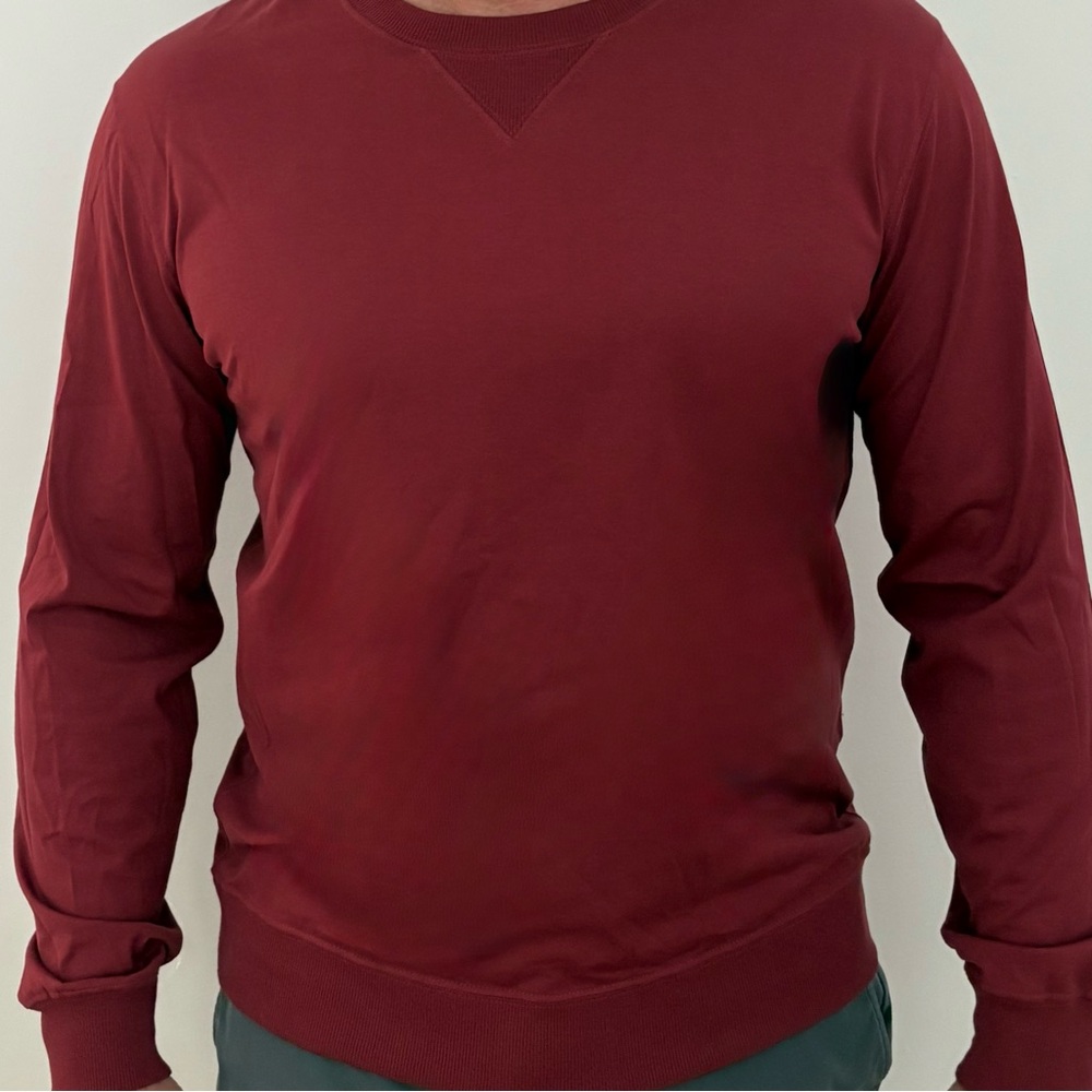 Brunello Cucinelli Men's Burgundy 100% Cotton Long Sleeve Shirt Size L
